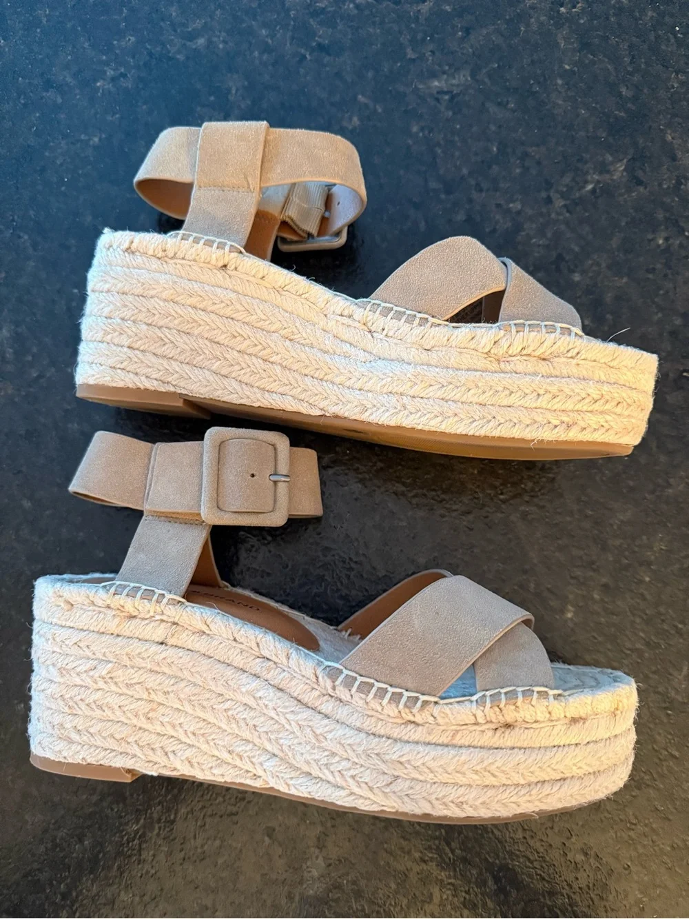 Lucky Brand Tan Suede Espadrille Ankle-Strap Sandals